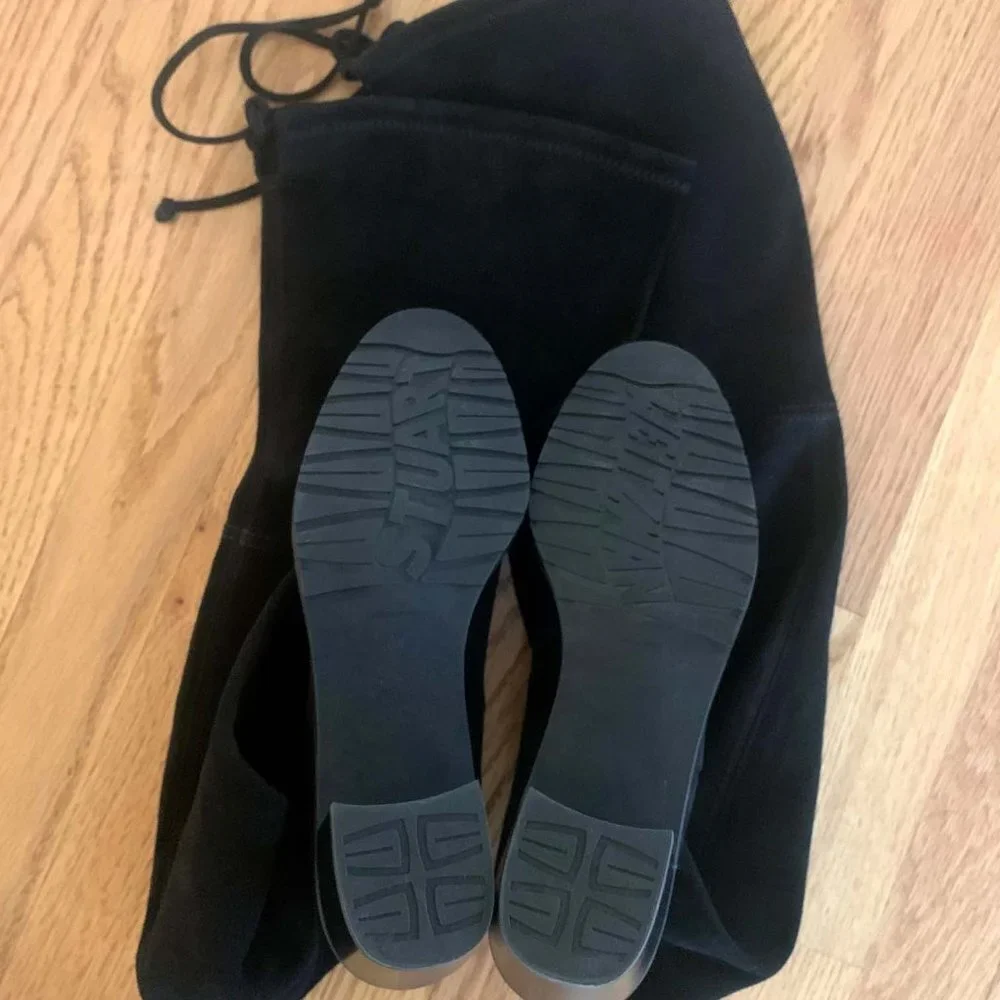 Stuart Weitzman Black Suede Over-the-Knee Boots